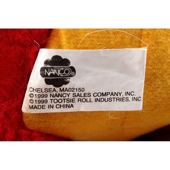 Vintage NANCO Plush Bear Tootsie Roll Pop Raspberry 1999 Advertising Sitting 10” - Picture 5 of 5